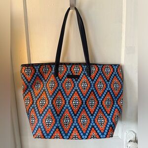 Vera Bradley Geometric Tote Bag - Blue and Orange